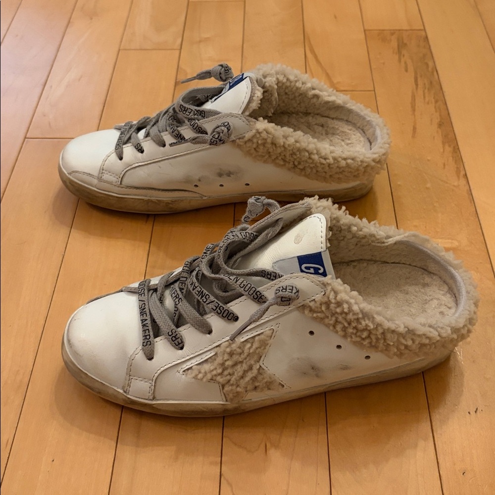 Golden Goose Superstar Sabot Shearling Sneakers / Mules, size 8 / 38 EU - Picture 4 of 16